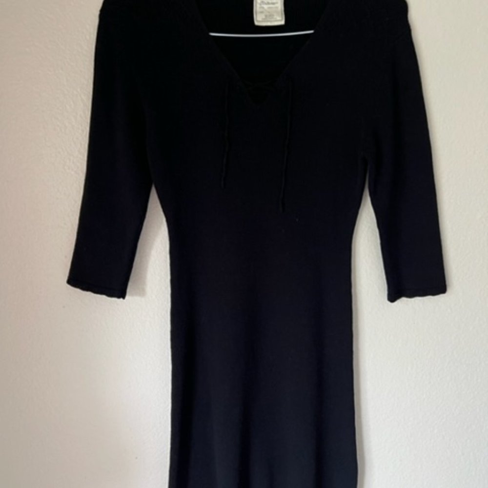 Max Studio Knitwear long Sleeve Black Dress